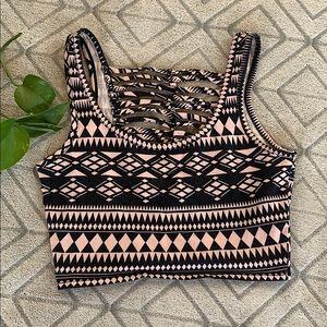 Tribal Print Crop Top
